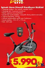 ALTİS SPİNAİR HAVA DİRENÇLİ KONDİSYON BİSİKLETİ fiyat ve kampanya bilgisi